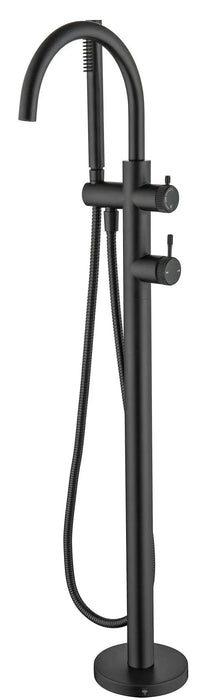 Mica Fluted Freestanding Bath Mixer with Hand Shower - GlazeX Bathware + Glazing