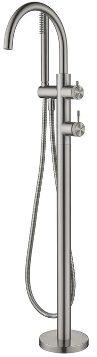 Mica Fluted Freestanding Bath Mixer with Hand Shower - GlazeX Bathware + Glazing