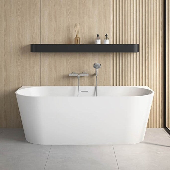 ECO Bath Tub - 1700 x 750 x 570 h Back to wall options - With Over Flow - GlazeX Bathware + Glazing