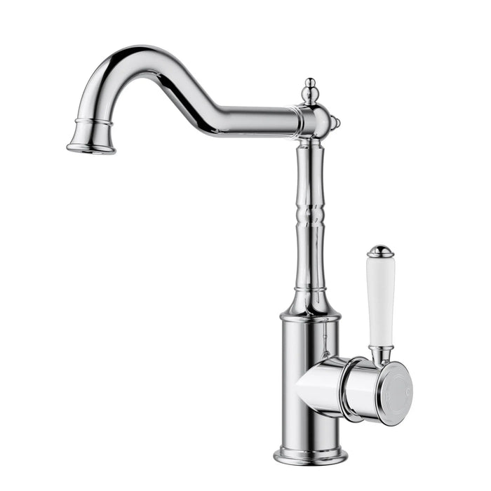Clasico Sink Mixer Curve - Ceramic Handle - GlazeX Bathware + Glazing