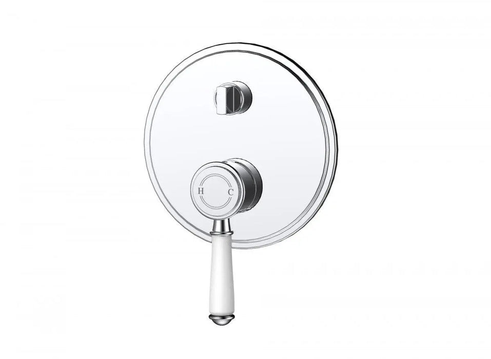 Shower Mixer with Diverter - Trim Kit - Ceramic Handle - GlazeX Bathware + Glazing