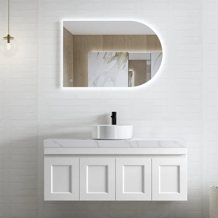 Hampton Mark II 1200mm Satin White Wall Hung Vanity - GlazeX Bathware + Glazing