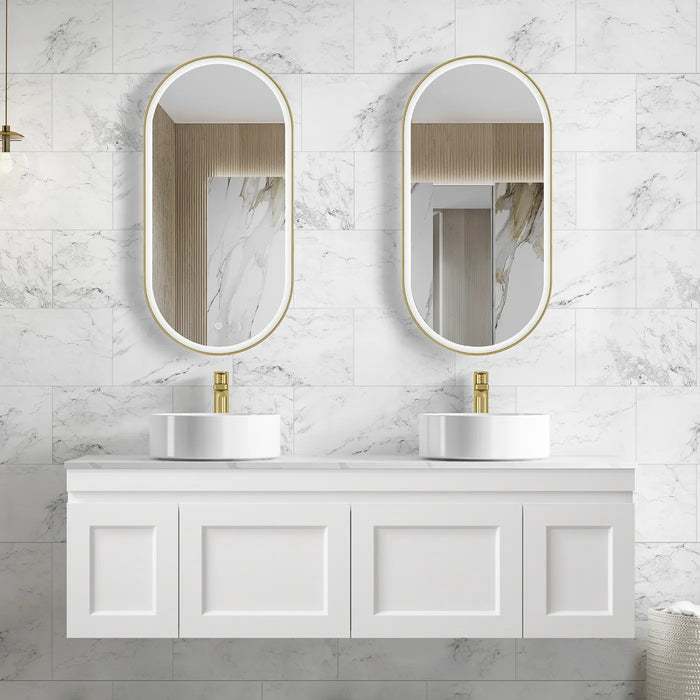 Hampton Mark II 1500mm Satin White Wall Hung Vanity - GlazeX Bathware + Glazing
