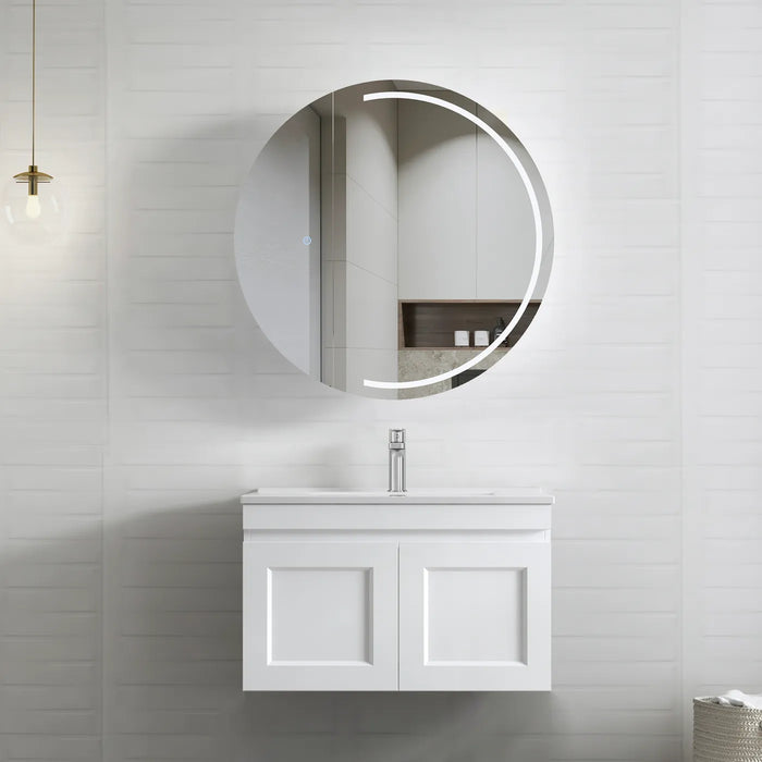 Hampton Mark II 750mm Satin White Wall Hung Vanity - GlazeX Bathware + Glazing