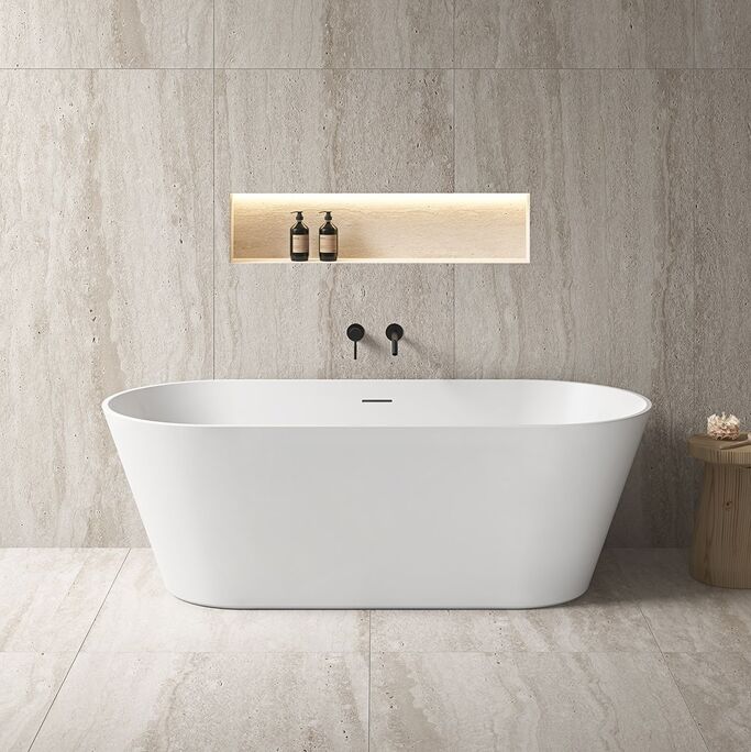 Nava Bath Tub - Freestanding (1700 x 750 x 570 h) With OverFlow - GlazeX Bathware + Glazing