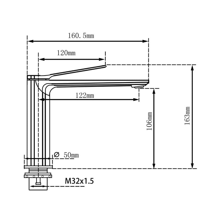 RUSHY Short Basin Mixer Brushed Nickel