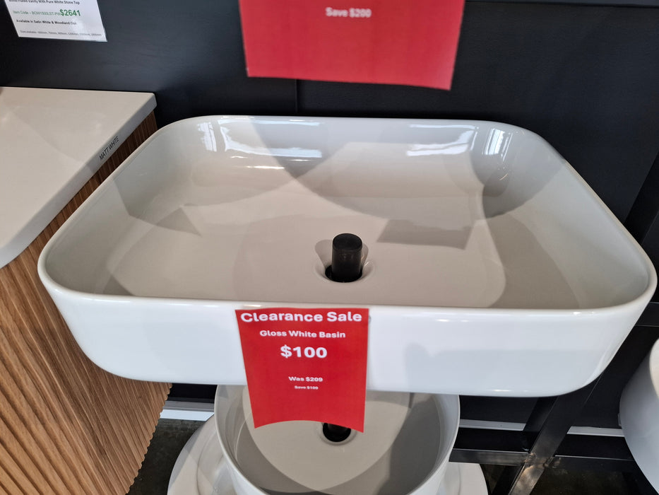 Gloss White Basin 500 x 400 x 130 Ex Display