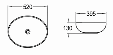 Oval Matte Black Above Counter Ceramic Basin