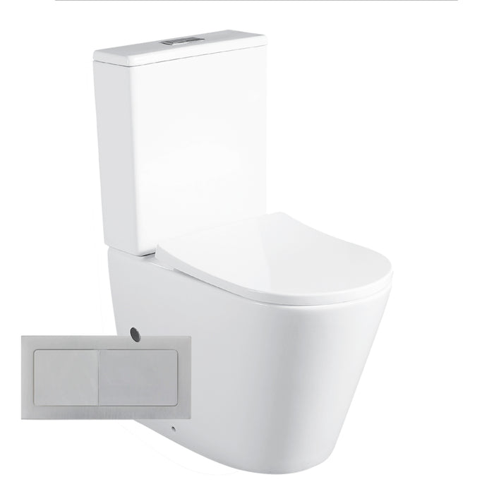 AMALFI Rimless Short projection Wall Faced Toilet Suite - GlazeX Bathware + Glazing
