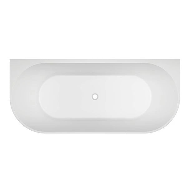 Adore Back To wall Freestanding Gloss White Bath With Overflow 1500mm