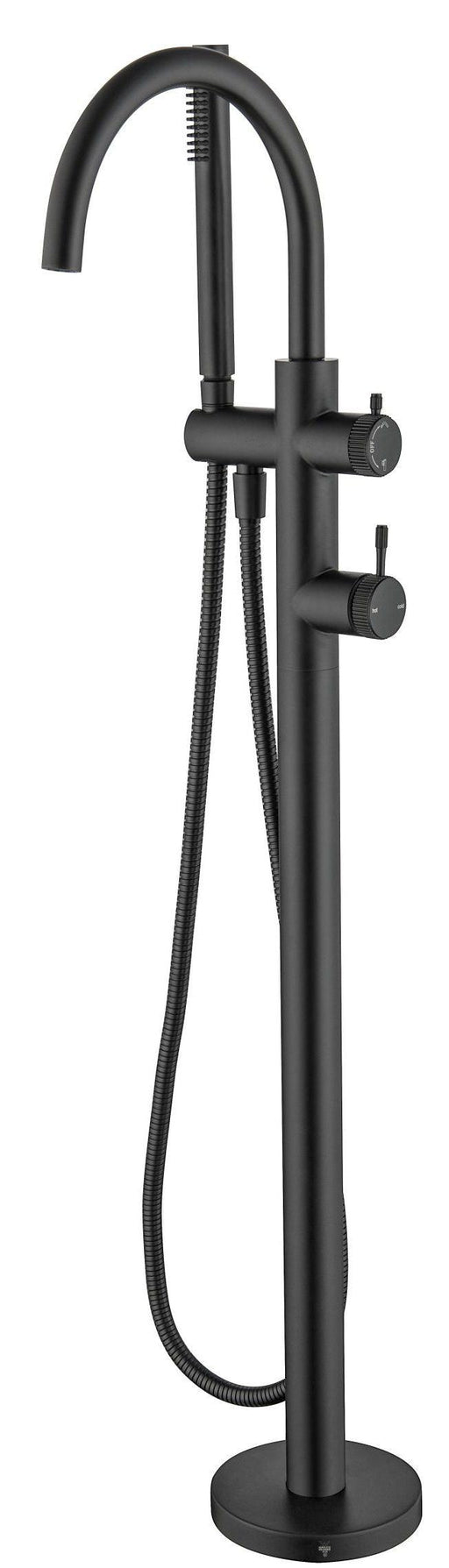 Mica Fluted Freestanding Bath Mixer with Hand Shower - GlazeX Bathware + Glazing