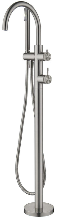 Mica Fluted Freestanding Bath Mixer with Hand Shower - GlazeX Bathware + Glazing