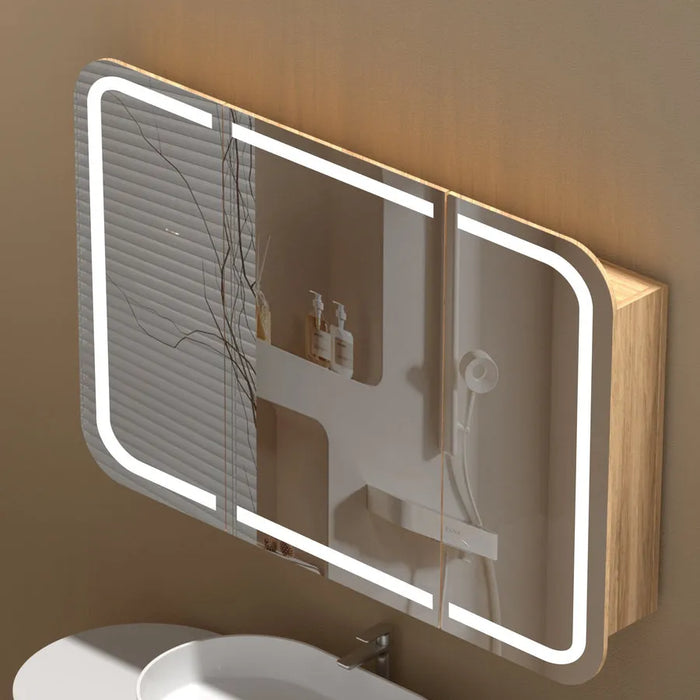 CARYSIL 1200x800mm Grand LED Walnut Shaving Cabinet