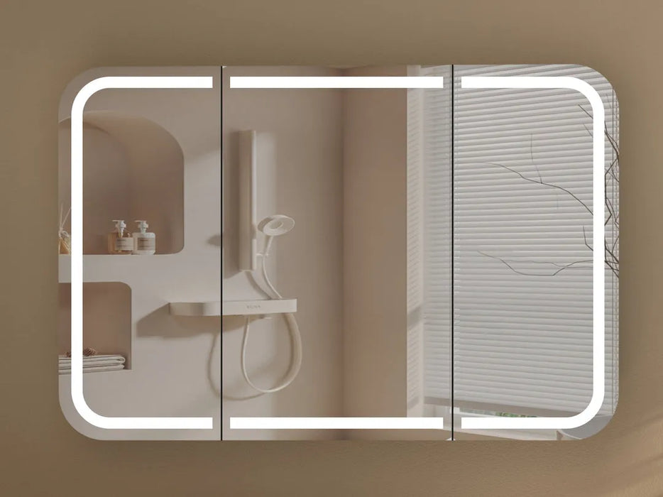 CARYSIL 1200x800mm Grand LED Walnut Shaving Cabinet