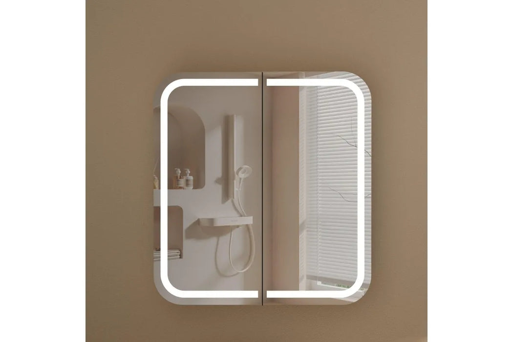 CARYSIL 750x800mm Grand Walnut LED Shaving Cabinet