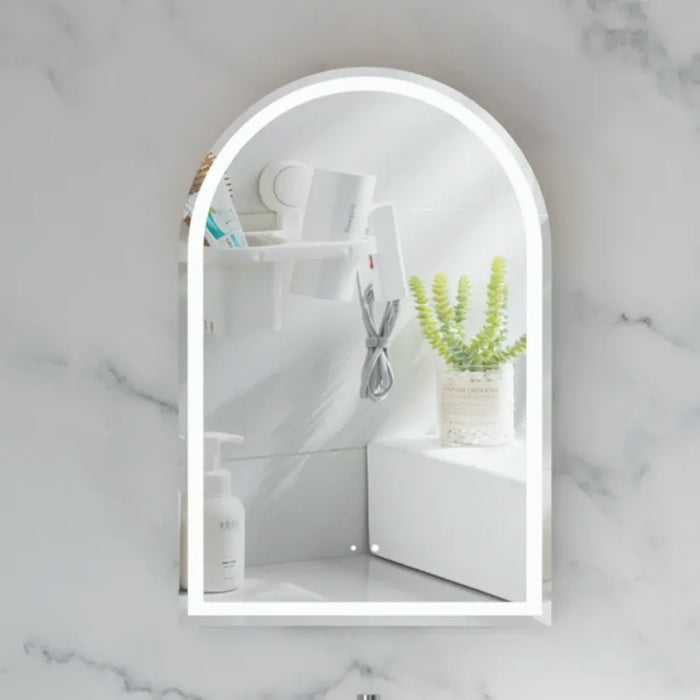 CARYSIL Imperial 600x900mm MATTE WHITE Arch LED Shaving Cabinet