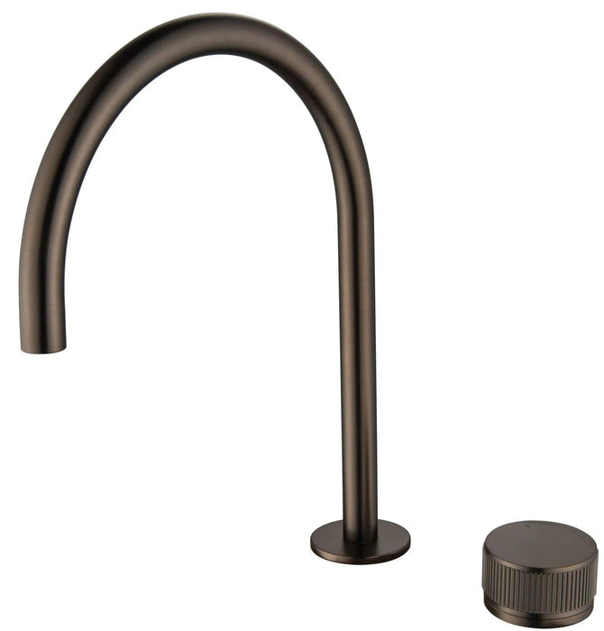 Mica Fluted Gooseneck Hob Sink/Basin Mixer Set - GlazeX Bathware + Glazing