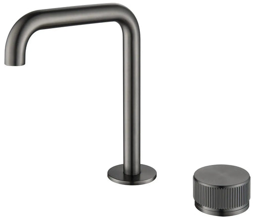 Mica Fluted Soft-Square Hob Basin Mixer Set - GlazeX Bathware + Glazing