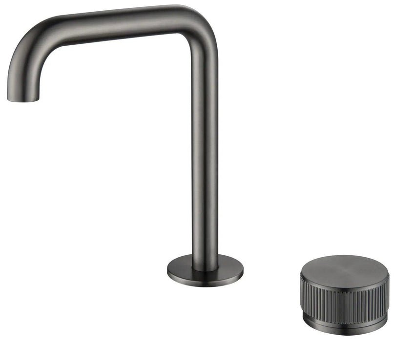 Mica Fluted Soft-Square Hob Basin Mixer Set - GlazeX Bathware + Glazing