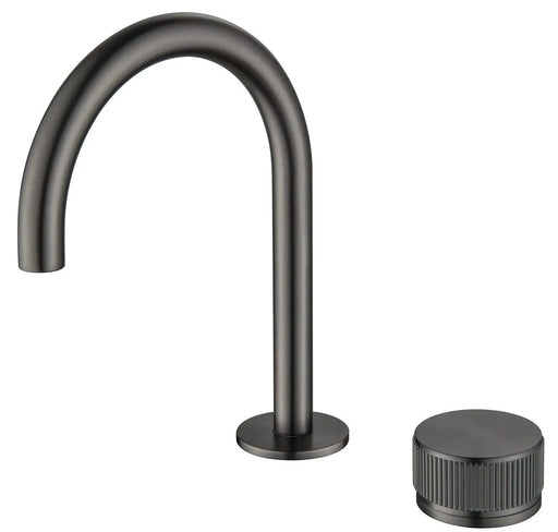 Mica Fluted Gooseneck Hob Basin Mixer Set - GlazeX Bathware + Glazing