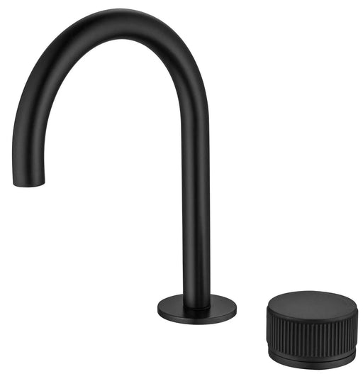 Mica Fluted Gooseneck Hob Basin Mixer Set - GlazeX Bathware + Glazing