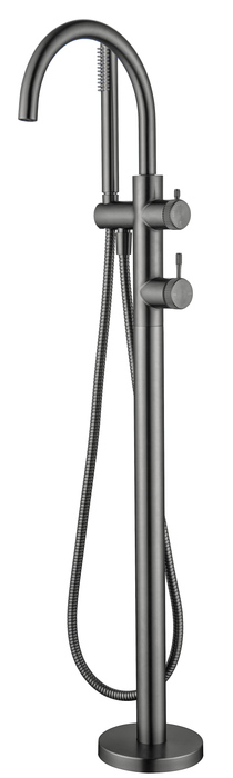 Mica Fluted Freestanding Bath Mixer with Hand Shower - GlazeX Bathware + Glazing