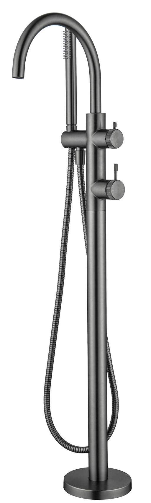 Mica Fluted Freestanding Bath Mixer with Hand Shower - GlazeX Bathware + Glazing