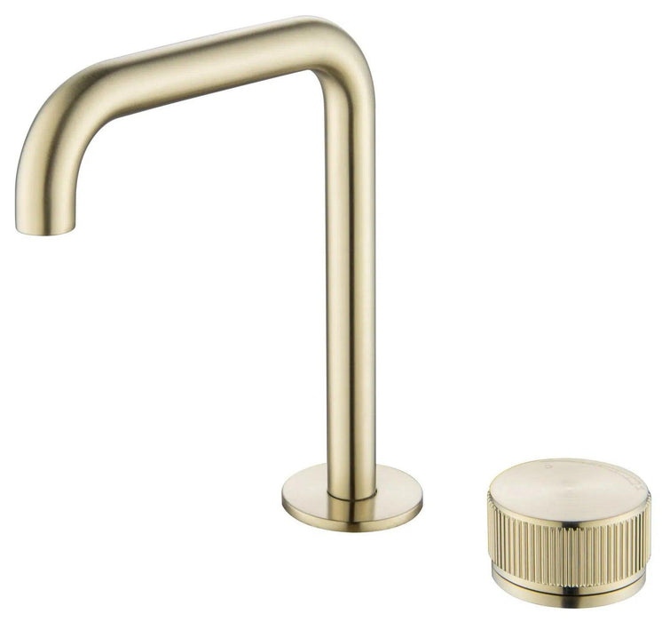Mica Fluted Soft-Square Hob Basin Mixer Set - GlazeX Bathware + Glazing