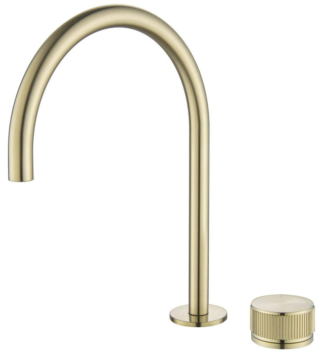 Mica Fluted Gooseneck Hob Sink/Basin Mixer Set - GlazeX Bathware + Glazing