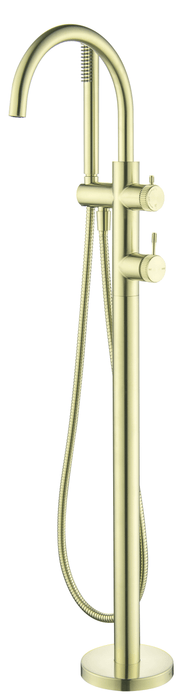 Mica Fluted Freestanding Bath Mixer with Hand Shower - GlazeX Bathware + Glazing