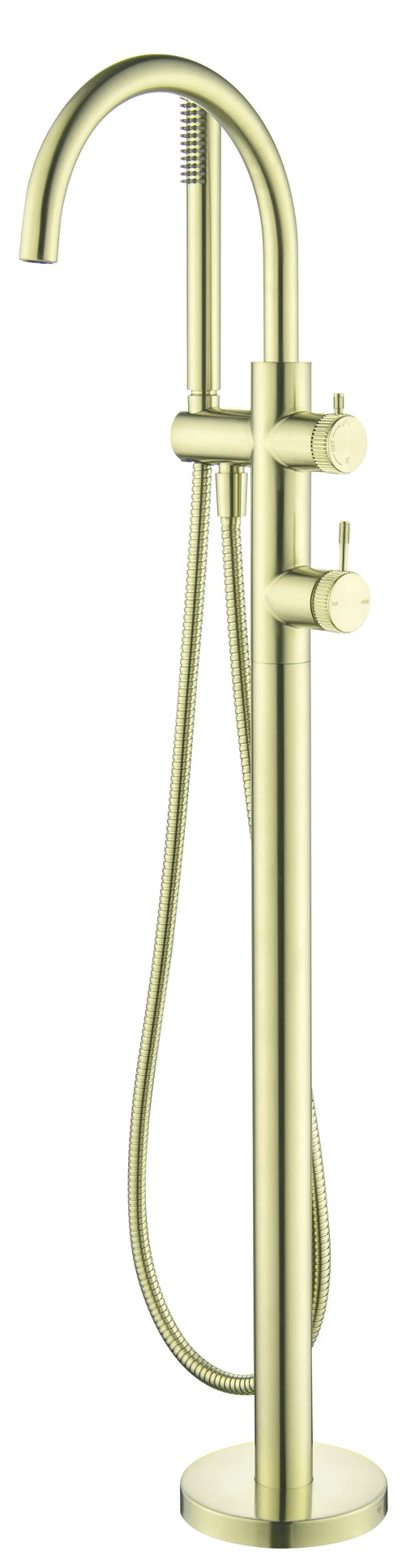 Mica Fluted Freestanding Bath Mixer with Hand Shower - GlazeX Bathware + Glazing