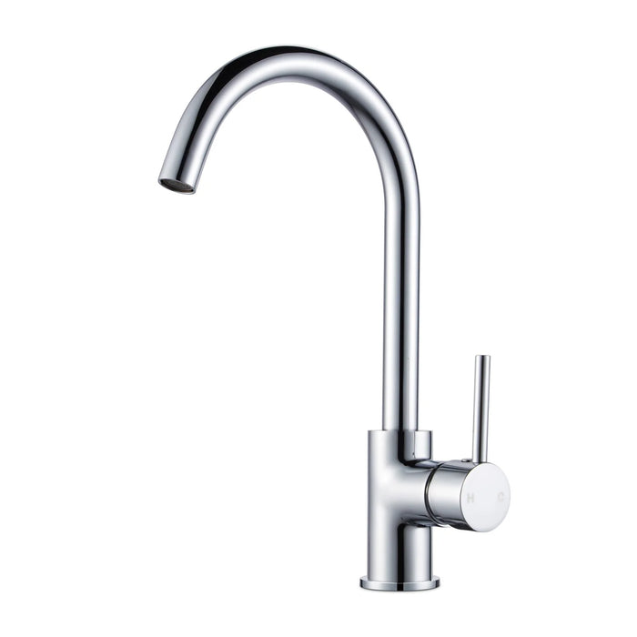 Round Chrome Kitchen Sink Mixer Tap
