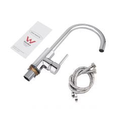 Round Chrome Kitchen Sink Mixer Tap