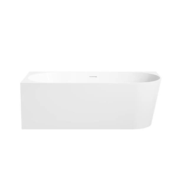 Eco Corner Freestanding Bath Left Corner Gloss White With Overflow 1500mm
