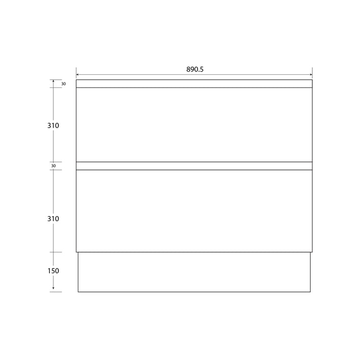 Firenze 2 Drawer WHITE Vanity 900mm