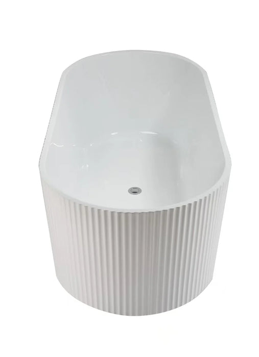 Berri Freestanding Fluted Bath Matte White 1500mm