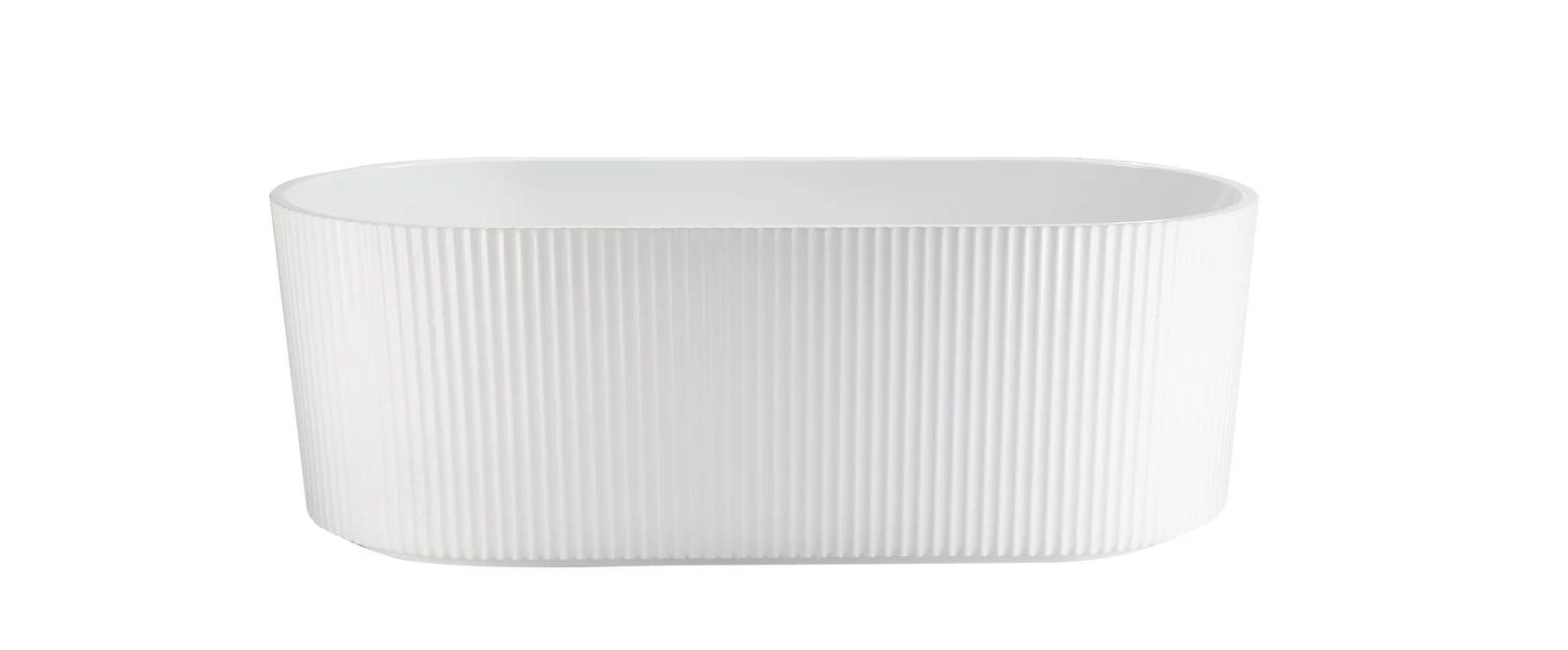 Berri Freestanding Fluted Bath Matte White 1500mm