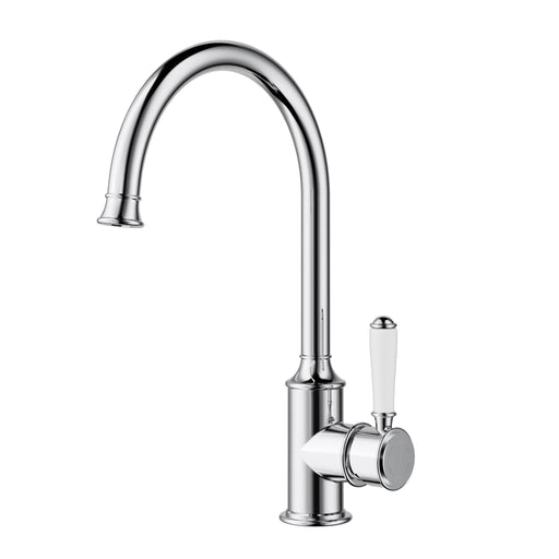 Clasico Sink Mixer Gooseneck - Ceramic Handle - GlazeX Bathware + Glazing