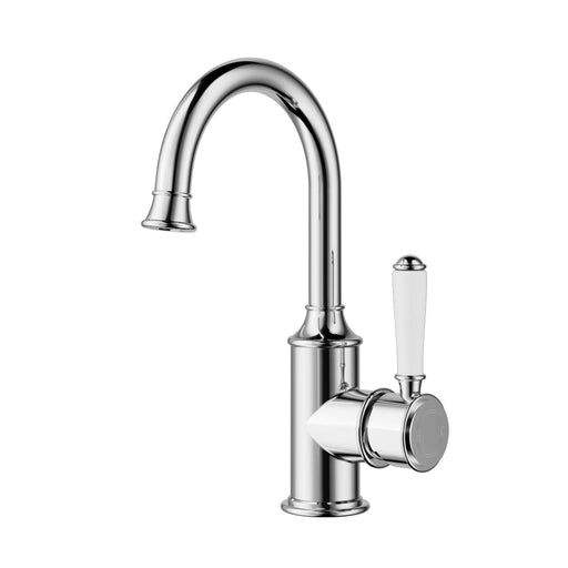 Clasico Basin Mixer Gooseneck - Ceramic Handle - GlazeX Bathware + Glazing