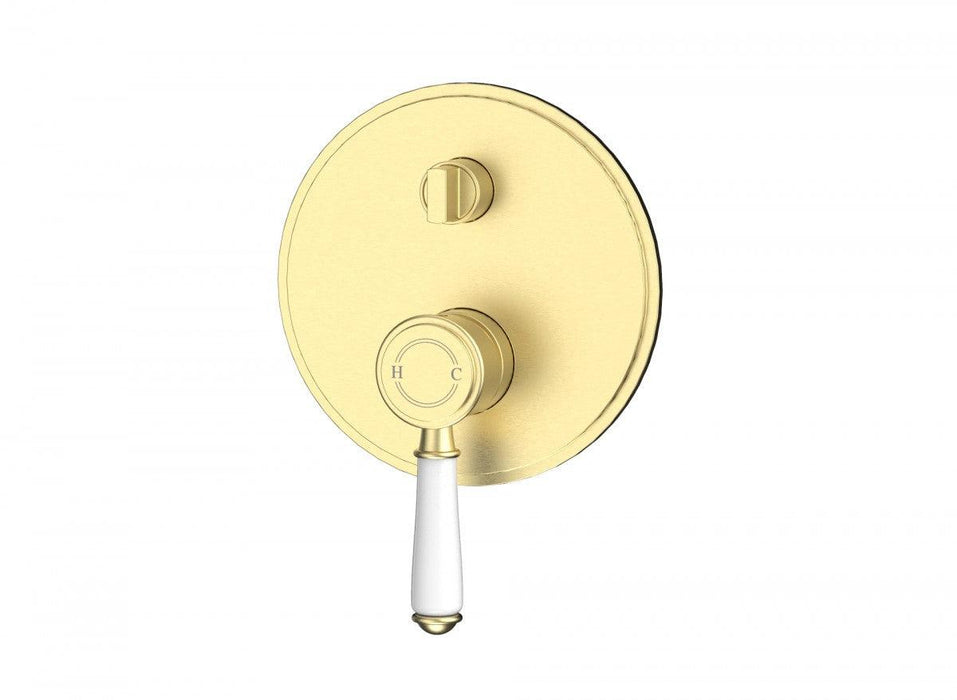 Shower Mixer with Diverter - Trim Kit - Ceramic Handle - GlazeX Bathware + Glazing