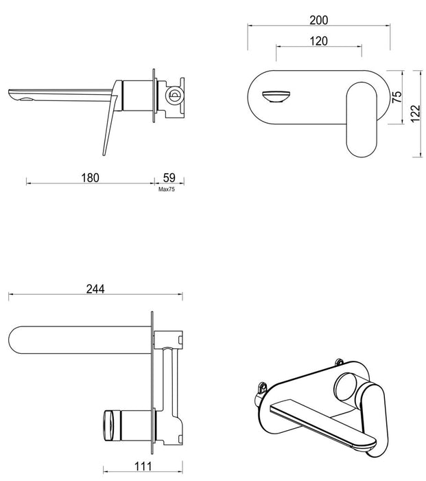 Lantra Wall-Spout Combo - 1 part