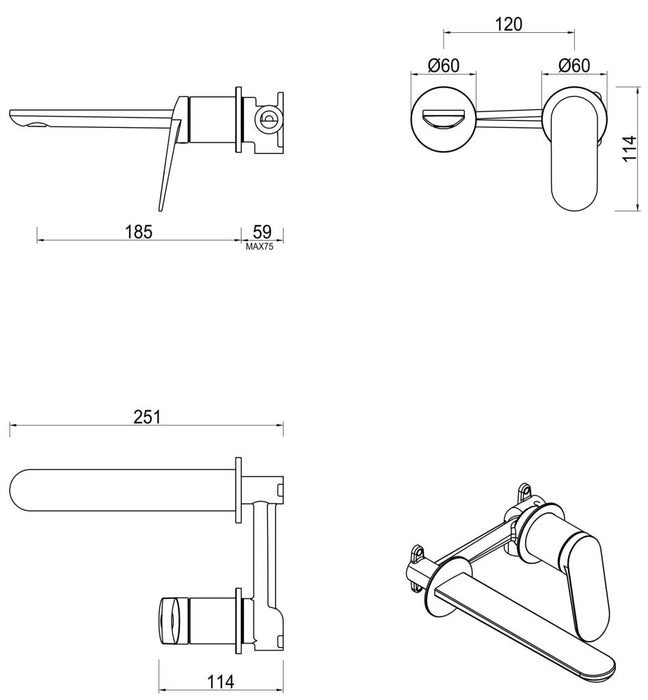 Lantra Wall-Spout Combo - two part