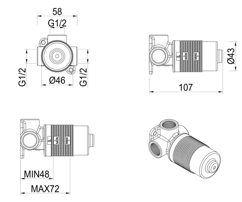Lantra Wall Mixer Body
