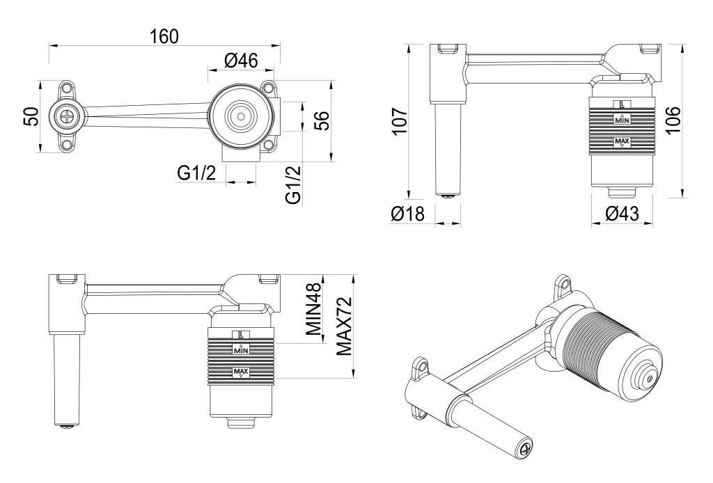 Lantra Wall Spout Combo Body