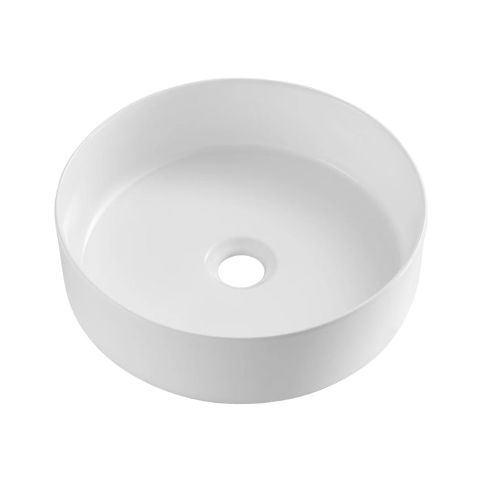 Round Gloss White Above Counter Ceramic Basin