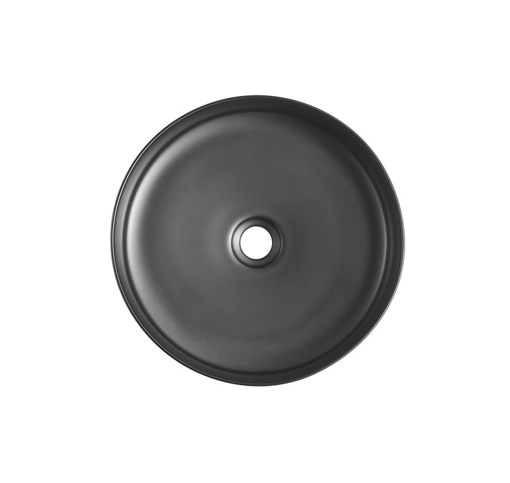 Round Matte Black Above Counter Ceramic Basin