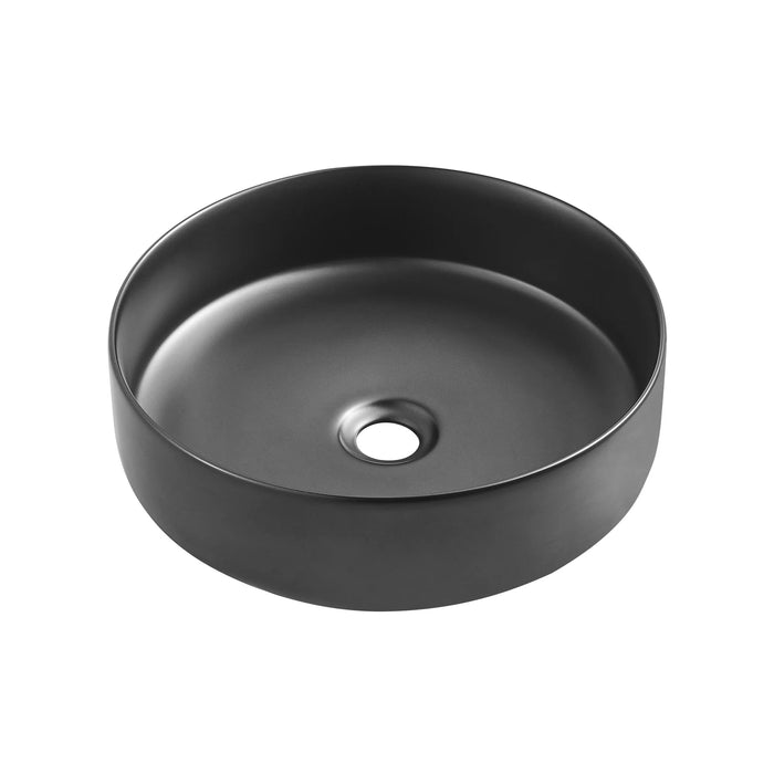 Round Matte Black Above Counter Ceramic Basin