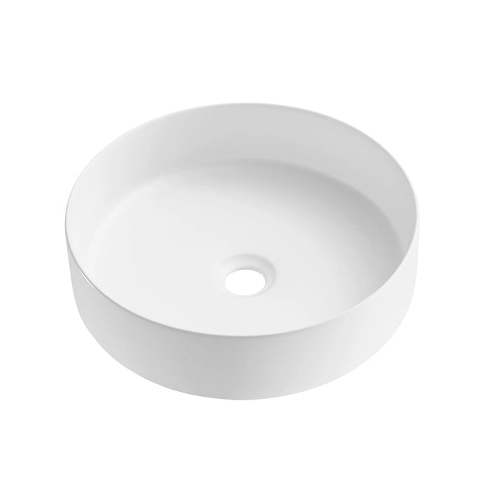 Round Matte White Above Counter Ceramic Basin