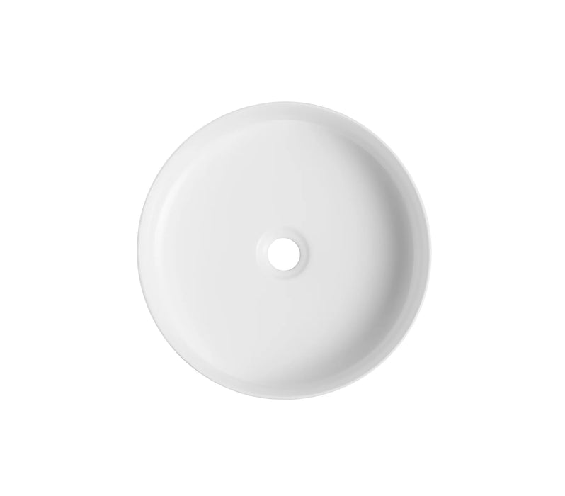Round Gloss White Above Counter Ceramic Basin