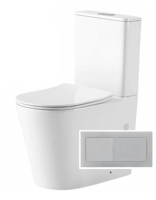 NOUVO Wall Faced Rimless Tornado Flush Toilet Suite - GlazeX Bathware + Glazing